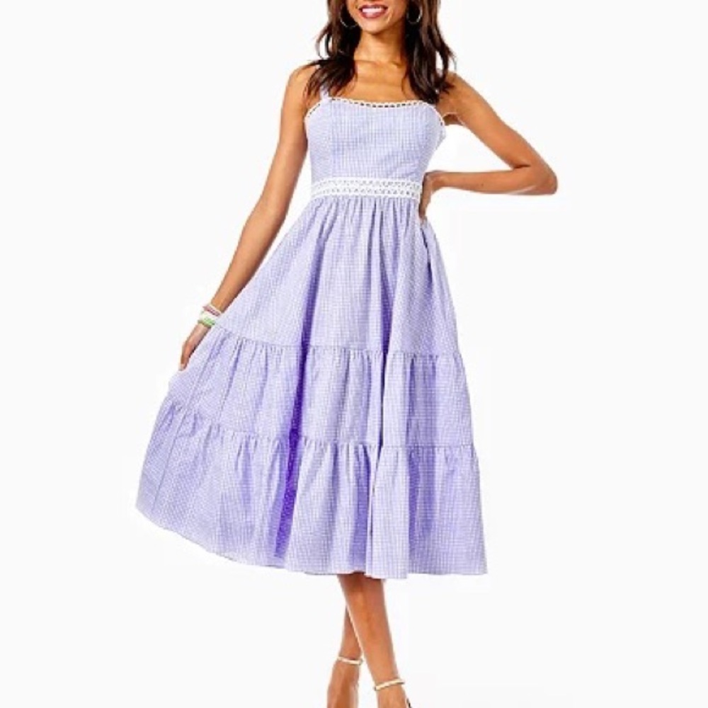 Lilly Pulitzer Lavender OLIVET STRETCH MIDI DRESS